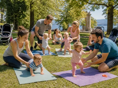 Cours de sport en famille